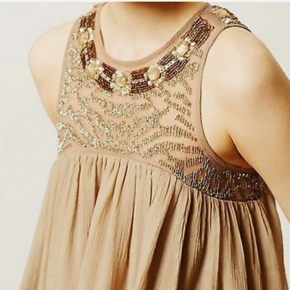MOULINETTE Soeurs Anthropologie dress Taupe - Picture 12 of 12